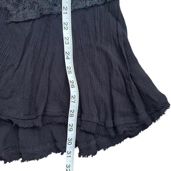 Free People Lace Top Sz Small Goth Victorian Witchy Whimsigoth Vamp Coquette - Picture 5 of 9